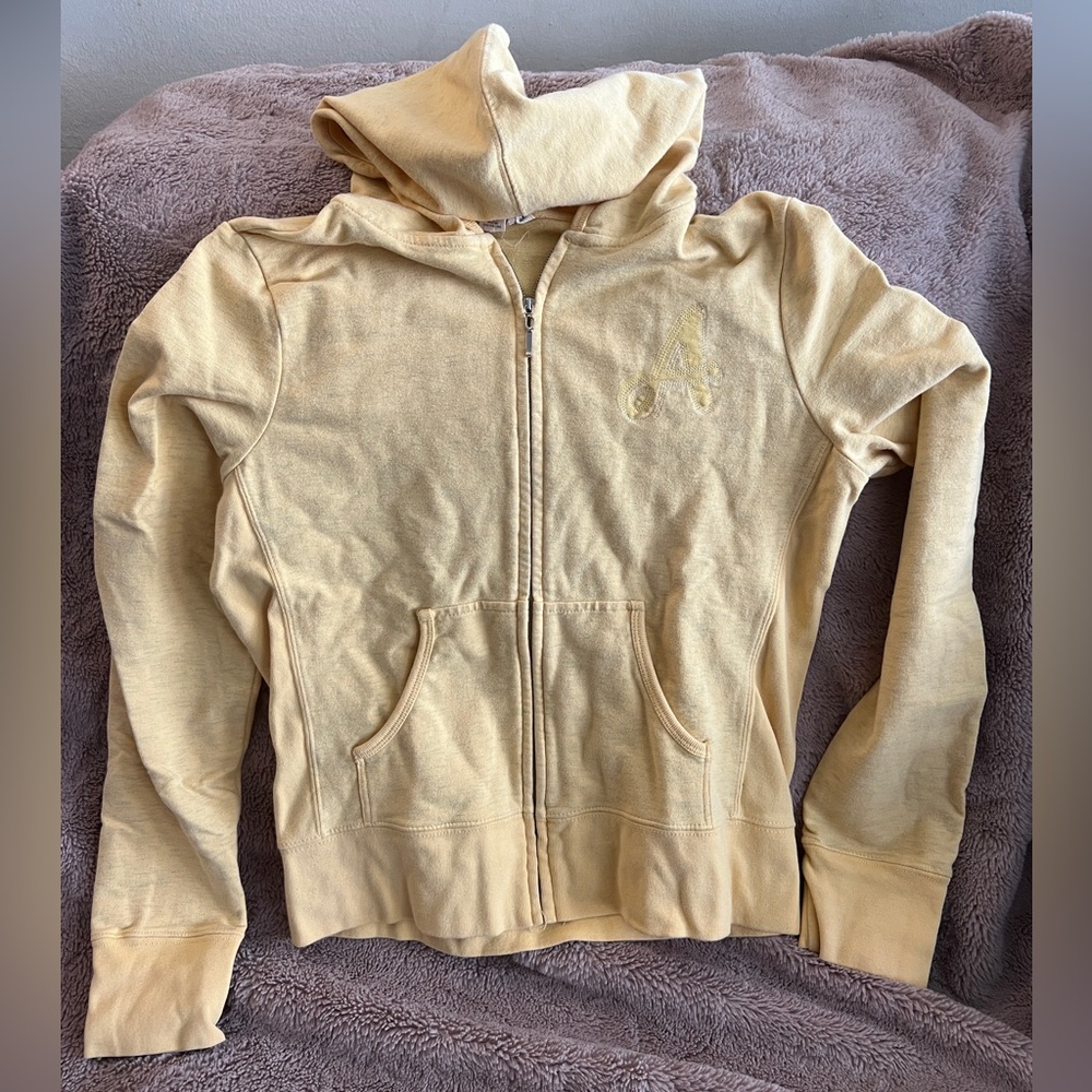 American Eagle Outfitters zip-up hoodie, yellow, Medium